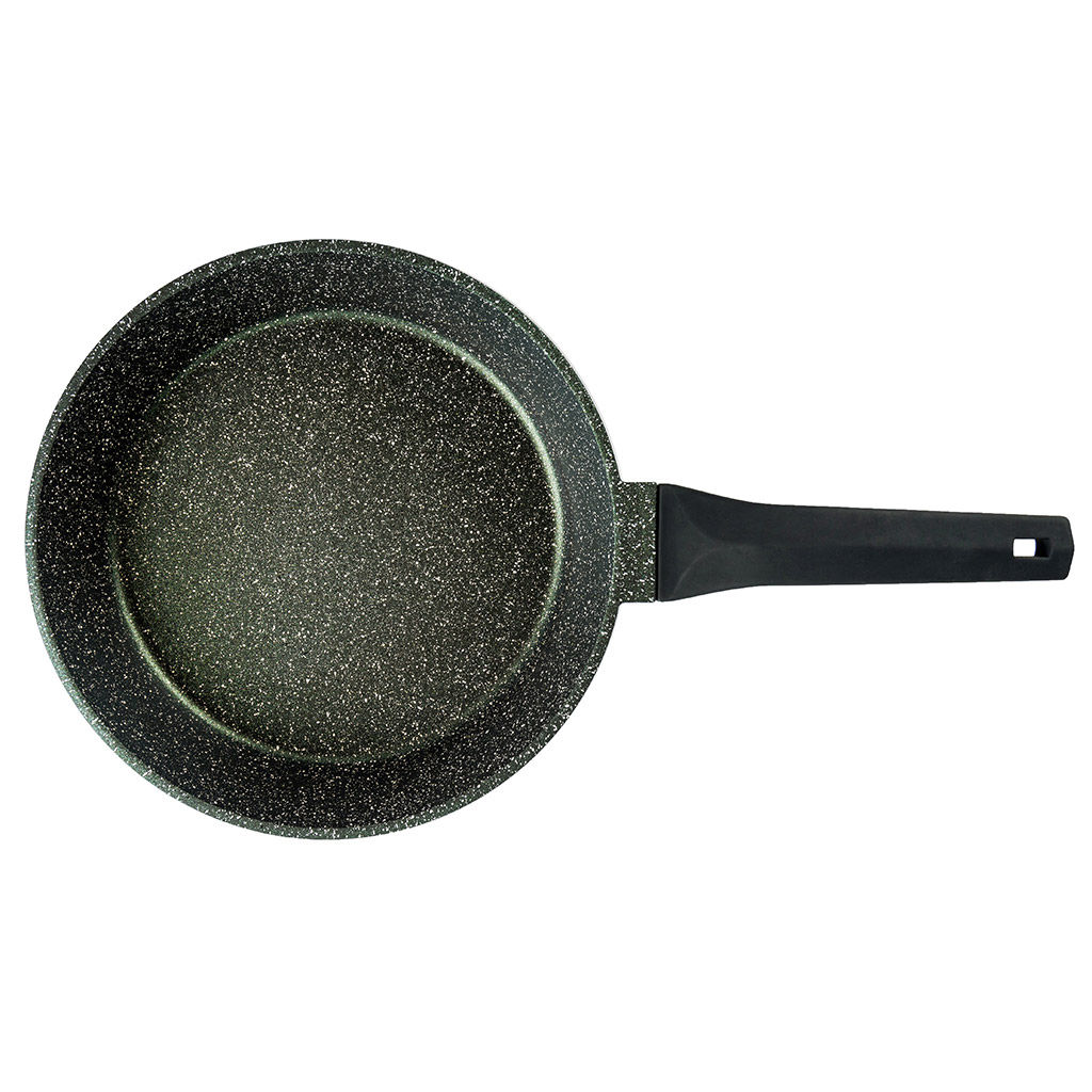 Сковорода с тефлоновым покрытием д28см Бриллиант Green, h7,1см, s0,4см, ручка из термостойкого пластика (Россия) - Домашняя мода фото 2