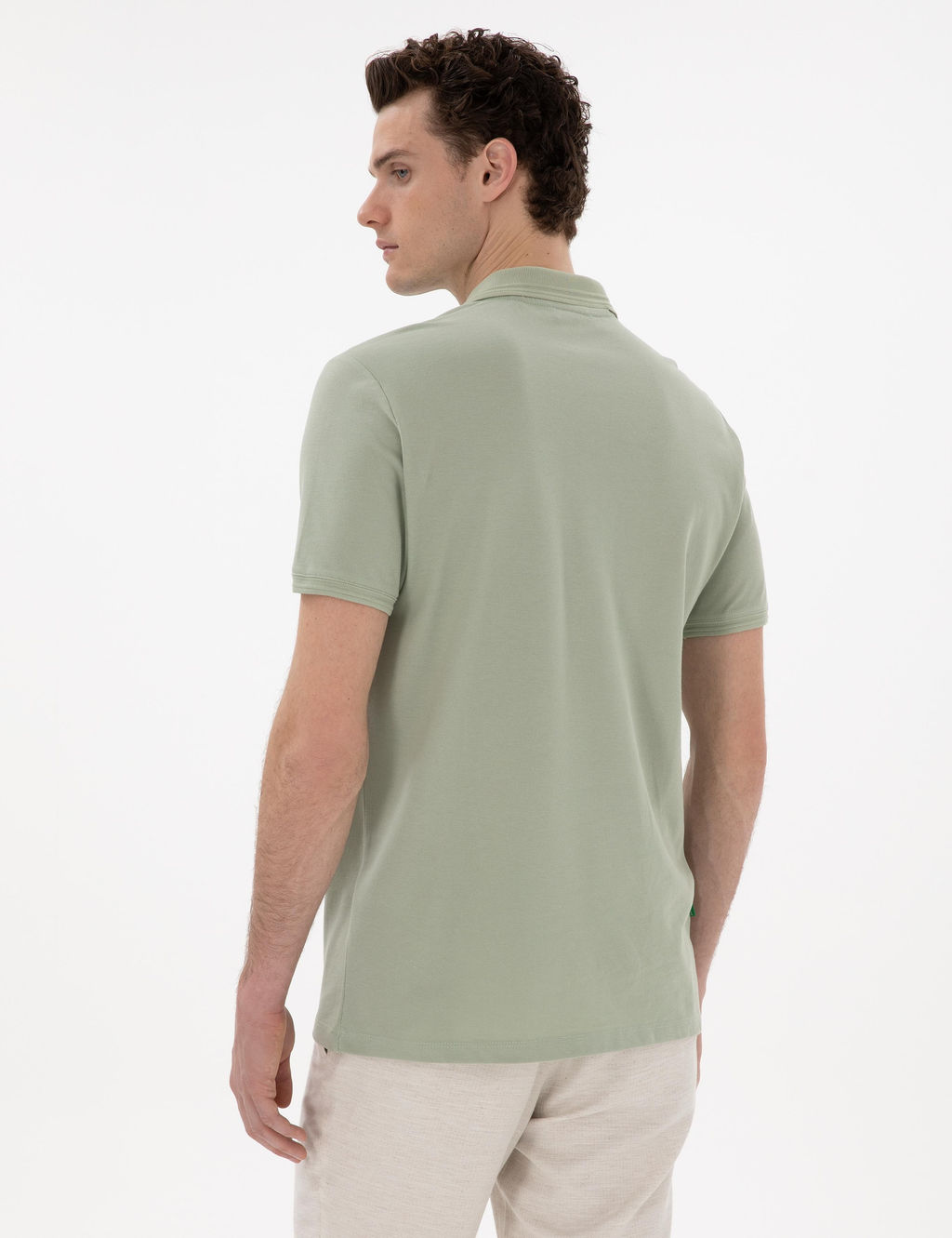 _a_la Ye_ili Regular Fit %100 Pamuk Polo Yaka Basic Ti__rt
