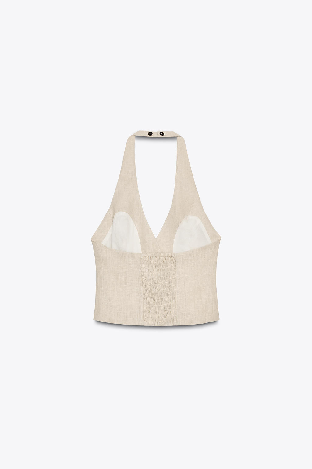 LINEN BLEND HALTER TOP - Zara фото 6