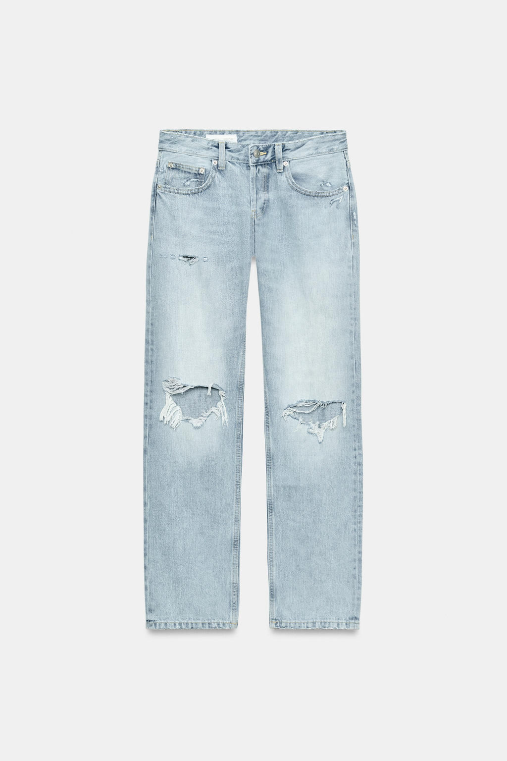 JEANS TRF RECTOS TIRO BAJO ROTOS / Azul claro - Zara фото 7