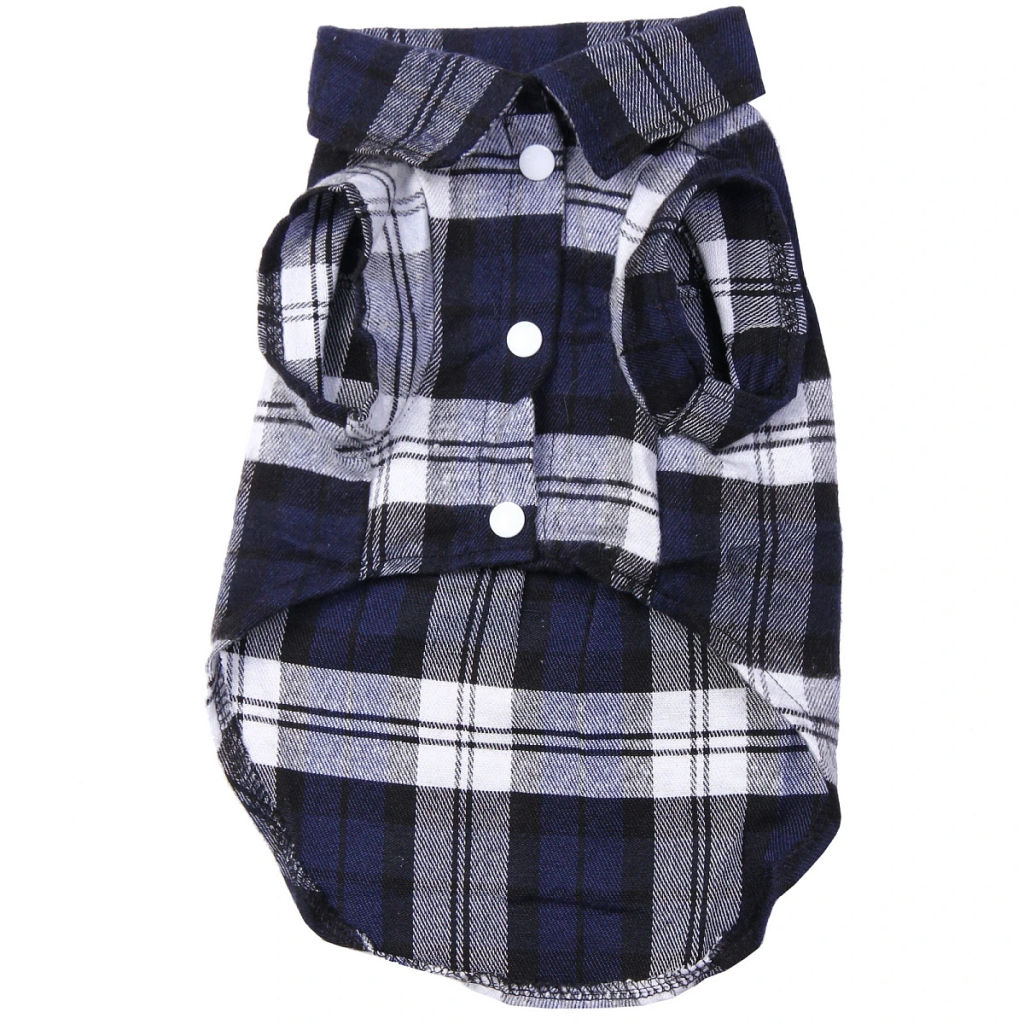 Кофта - рубашка фланелевая для мелких пород собак и кошек "BRO Style", цвет синий, р M