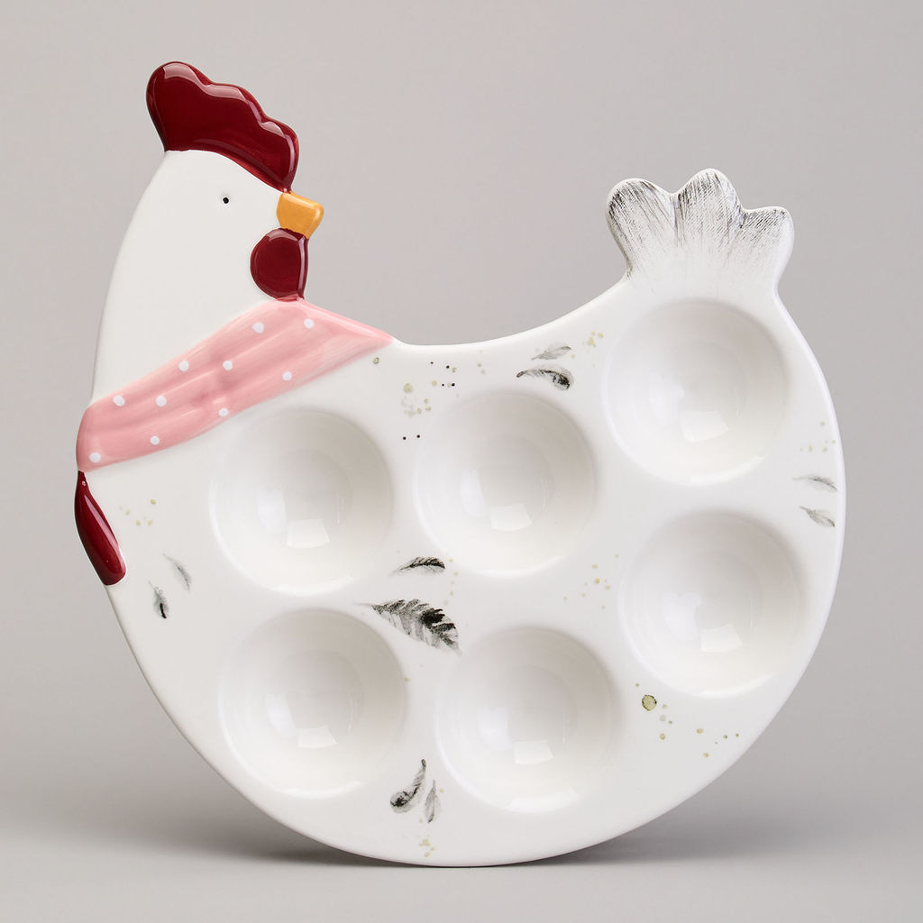 БЛЮДО НА 6 ЯИЦ LEFARD FUNNY HENS В ФОРМЕ КУРОЧКИ 24,3*22*3 СМ (КОР=24ШТ.)