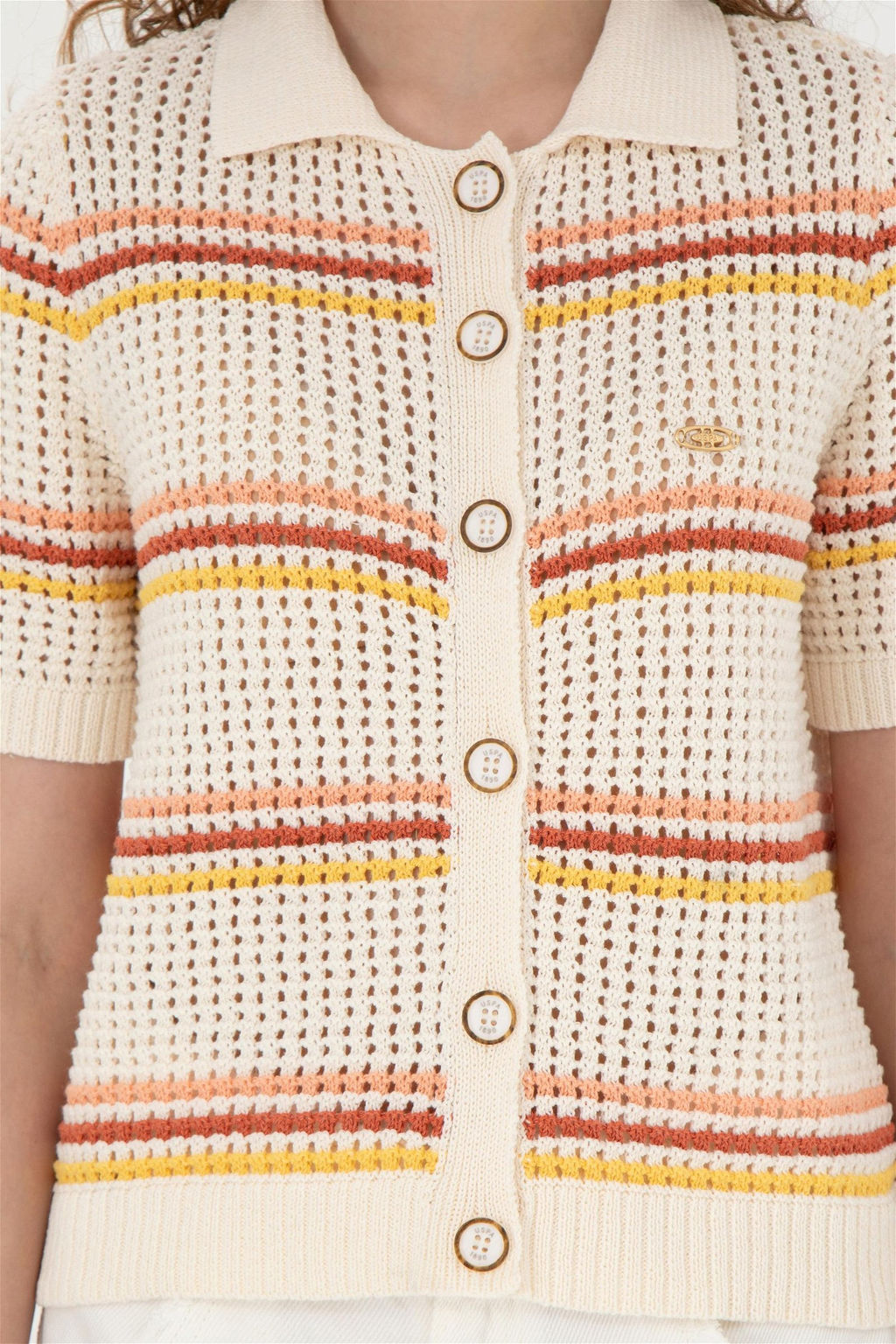 Женский кремовый трикотажный кардиган - U.s. polo assn фото 6