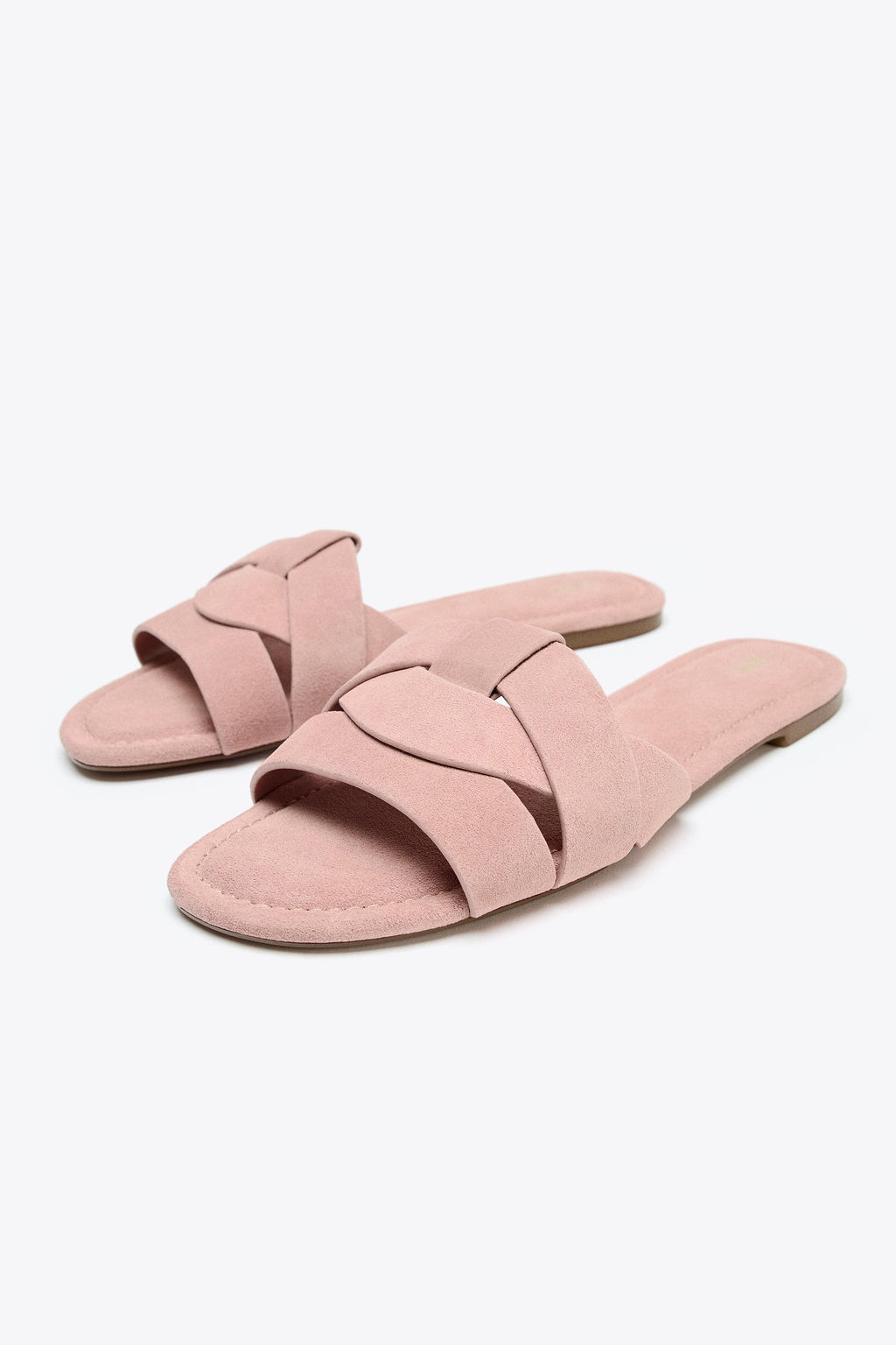 FLAT LEATHER CROSS-STRAP SANDALS - Zara фото 10