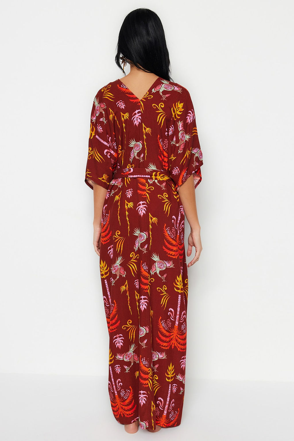 Yesil Etnik Desenli Kimono&Kaftan TBESS23KM00093 - Trendyolmilla фото 13