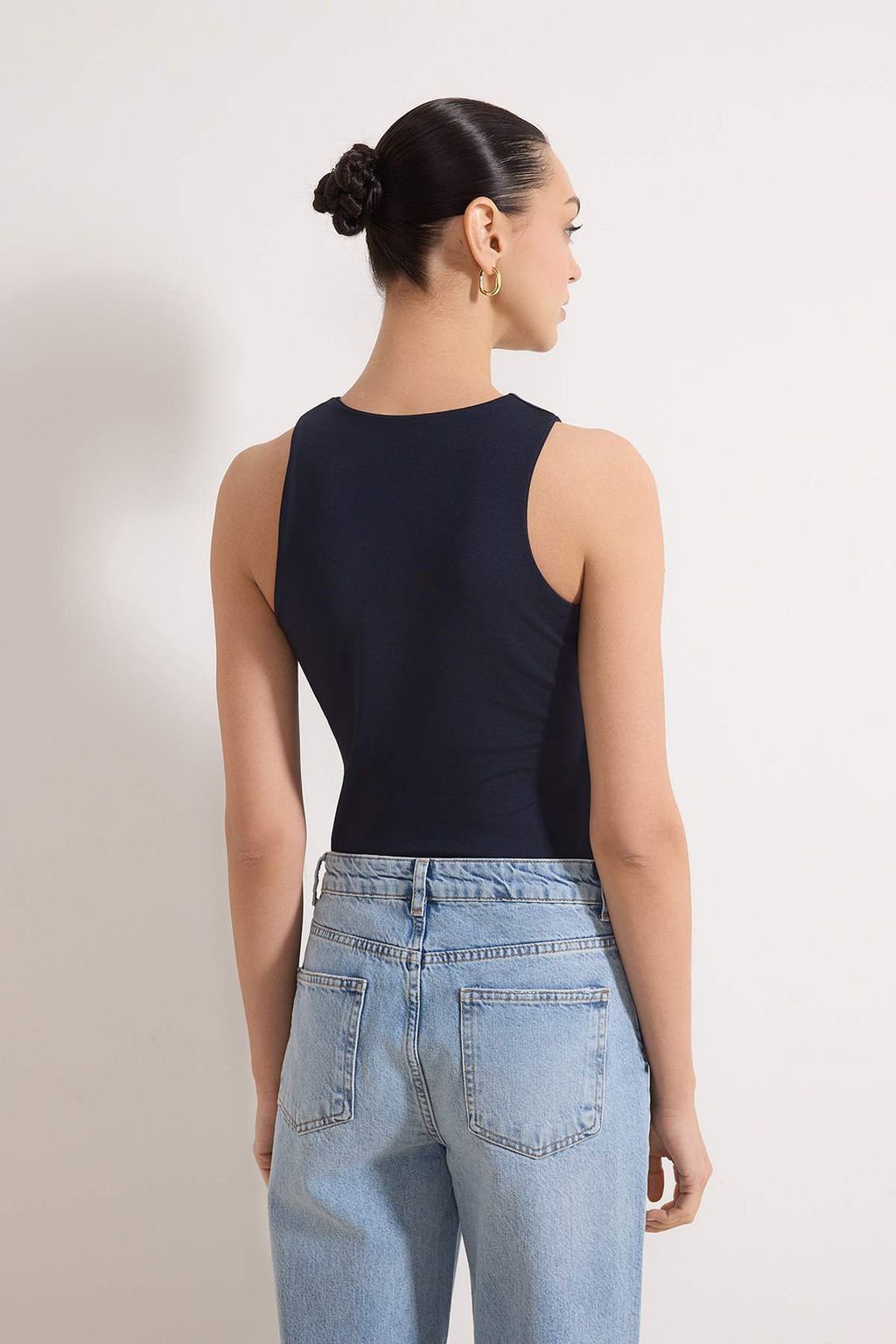 Lacivert Halter Yaka Vucuda Oturan Esnek Alttan C?tc?tl? Orme Body TWOSS20BD0044