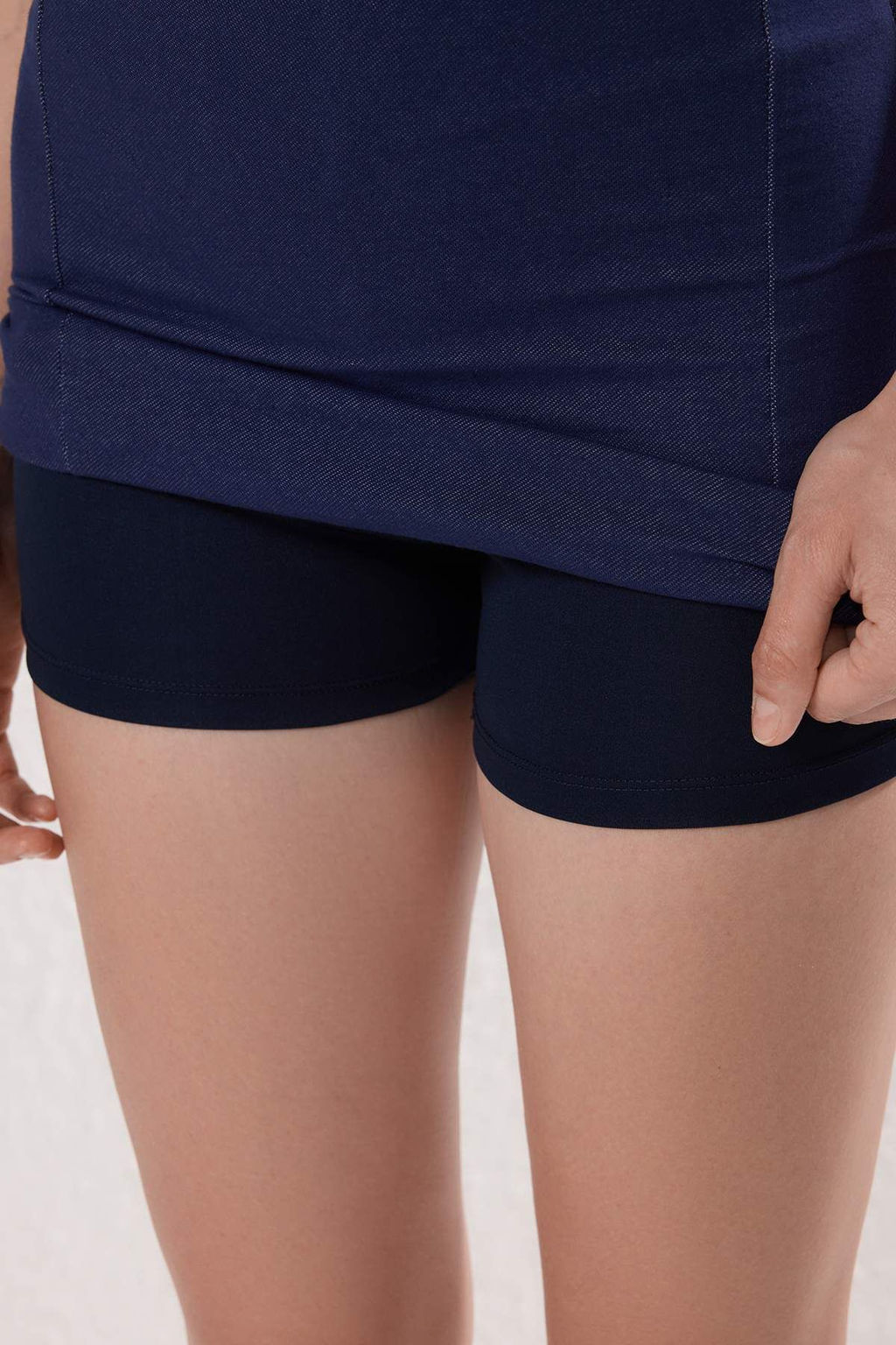 Trendyolmilla Lacivert K?sa/Mini Y?rtmacl? Esnek Orme Sort Etek TWOSS25ET00202 фото 3