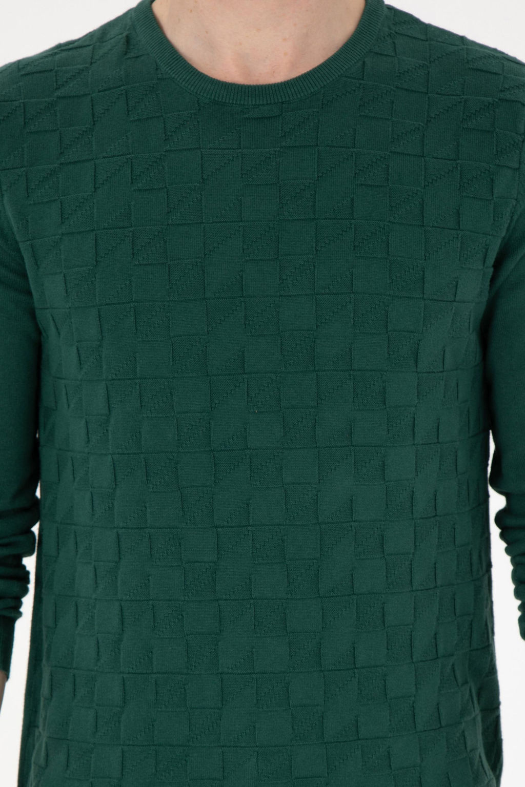 Erkek Slim Fit Bisiklet Yaka Koyu Ye_il Basic Kazak - U.s. polo assn фото 6