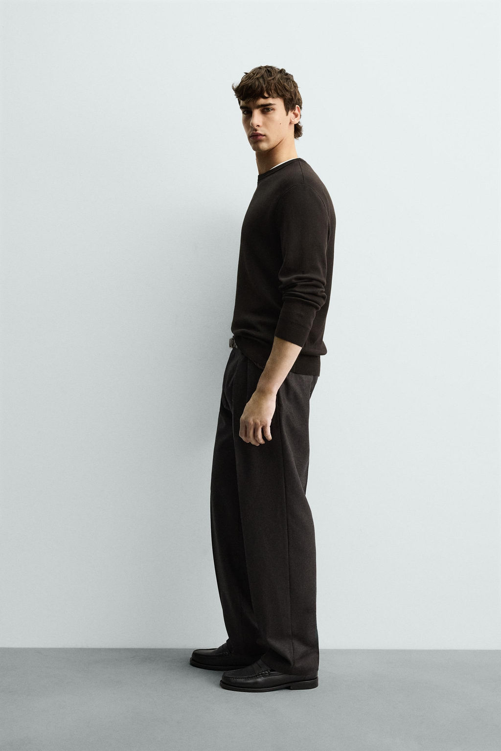 JERSEY REGULAR FIT ALGOD?N / Marr?n oscuro