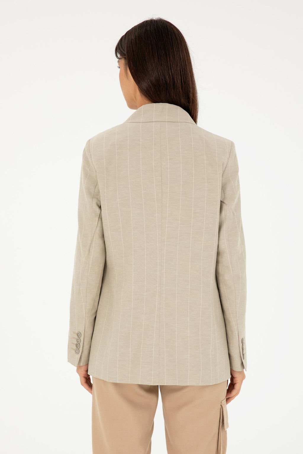 Куртка U.S. Polo Assn хлопок с льном хаки  фото 5