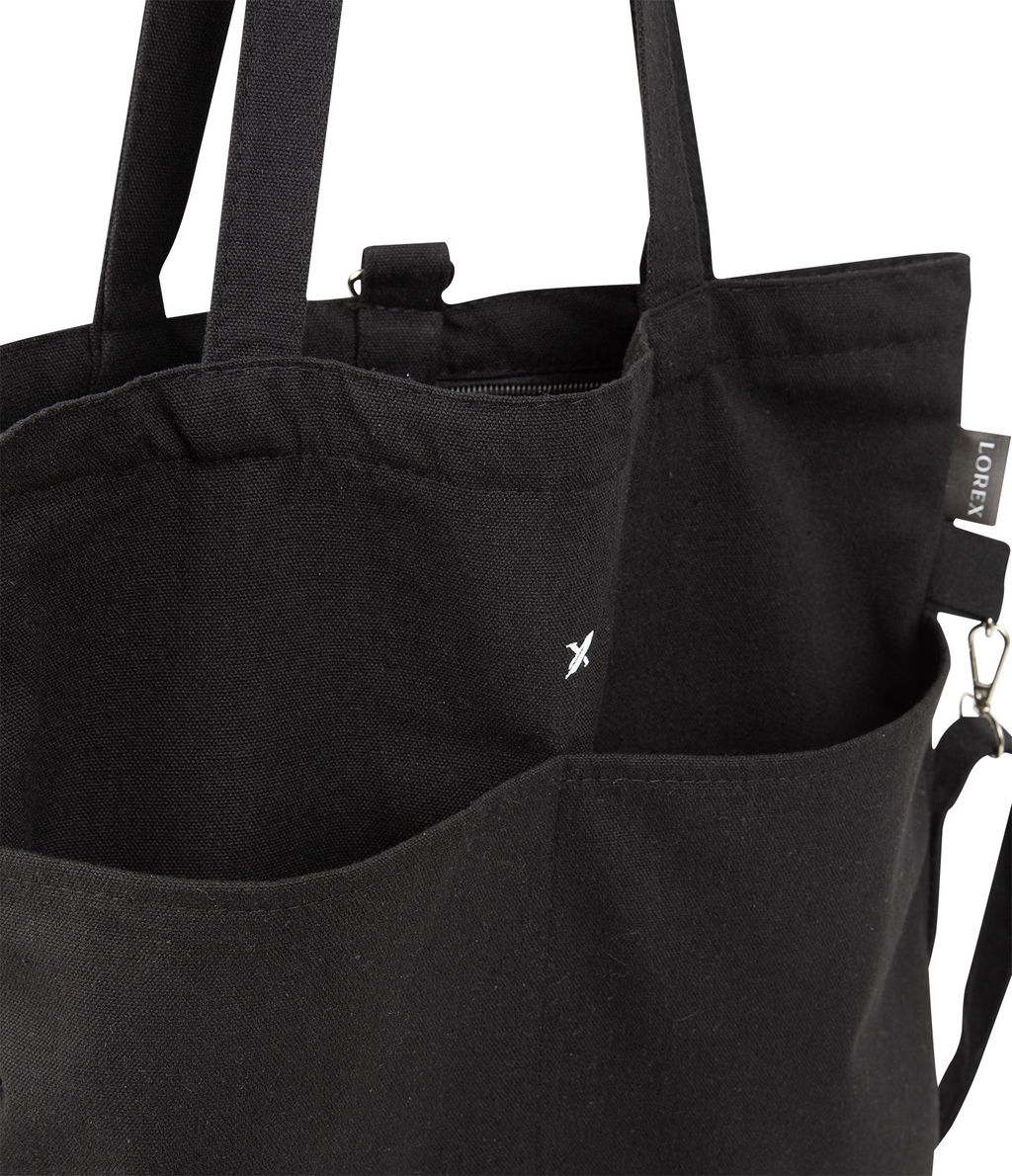 Сумка-тоут шоппер LOREX TOUT BAG OUTBOUNDS TOTAL BLACK 45x40x5 см черн. хлопок молния, 2 кармана кар - Buro фото 4