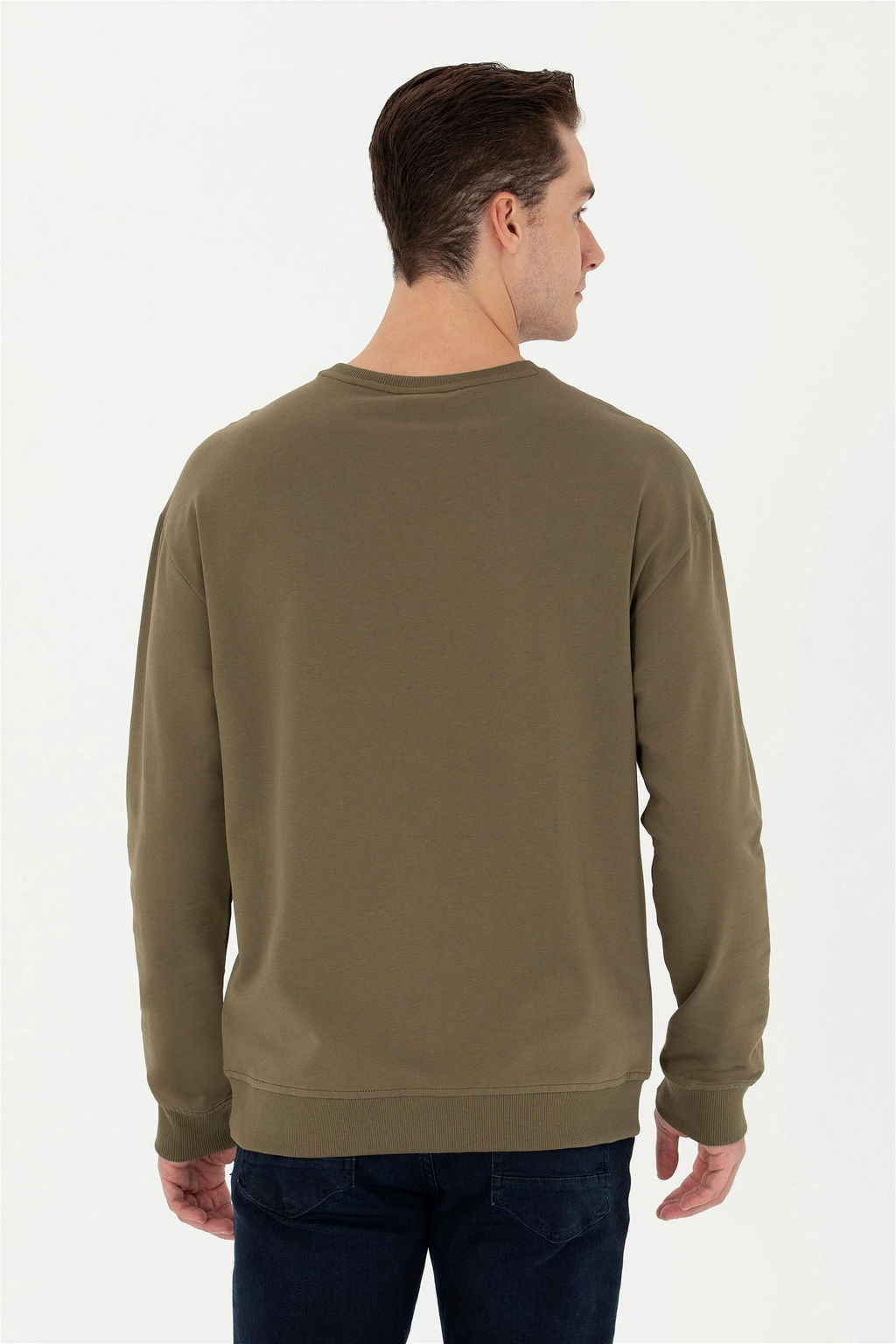 Свитшот мужской U. S. Polo Assn цвета хаки из хлопка - U.s. polo assn фото 13