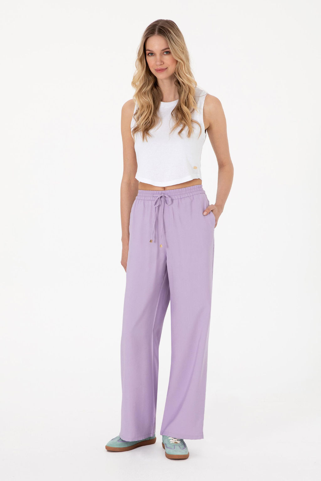 Kad_n Lila Kanvas Pantolon Sepette S_rpriz _ndirim