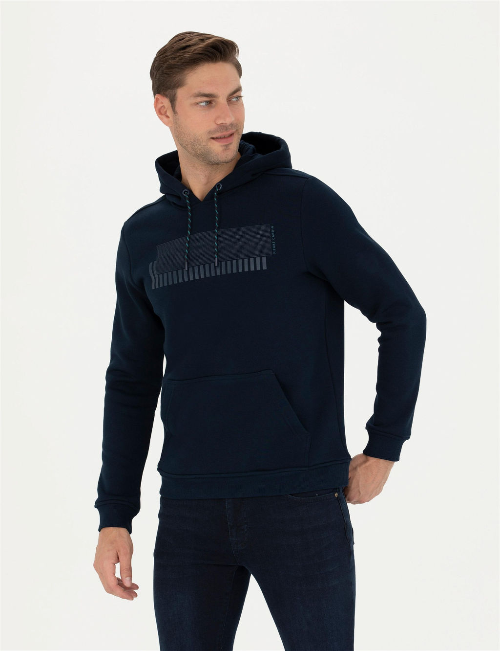 Lacivert Regular Fit Kap__onlu Sweatshirt - Pierre cardin фото 3