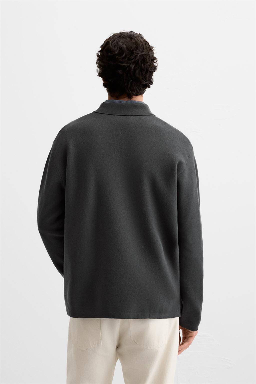 VISCOSE BLEND KNIT POLO SHIRT - Zara фото 3