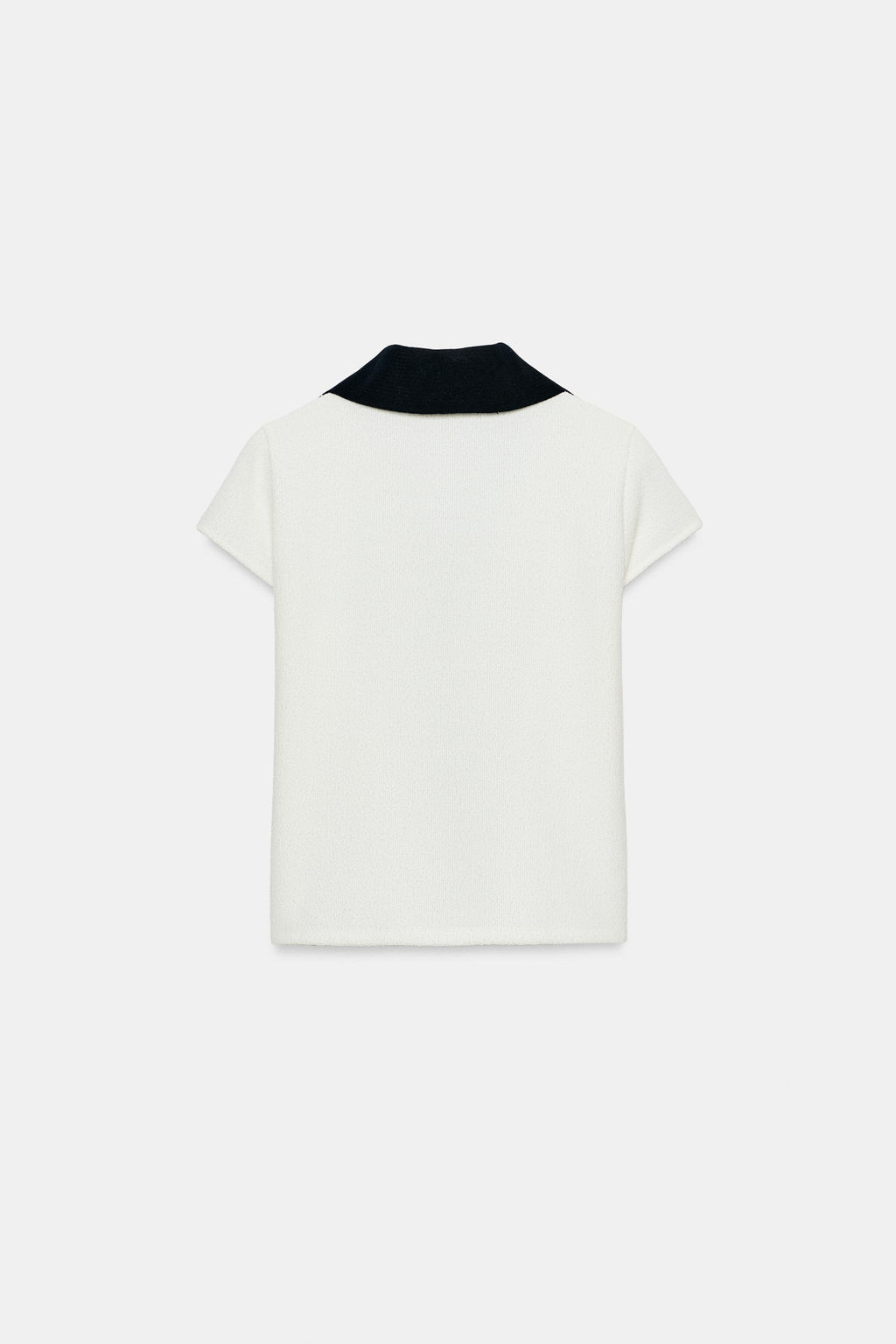 TOP CUELLO POLO TEXTURA / Crudo / Marino - Zara фото 6