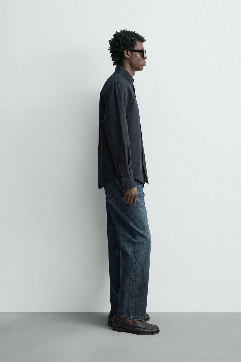 CAMISA REGULAR FIT C??AMO - ALGOD?N / Marino oscuro - Zara фото 4