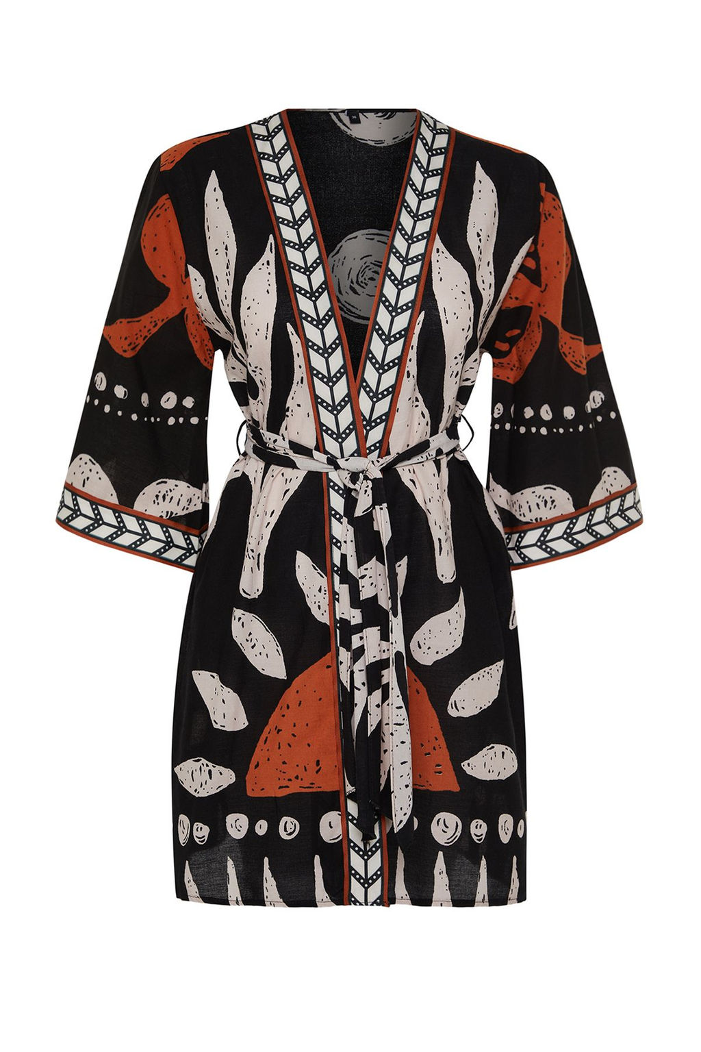 Etnik Desenli Kusakl? Mini Dokuma %100 Pamuklu Plaj Kimono&Kaftan TBESS23KM00035 - Trendyolmilla фото 11