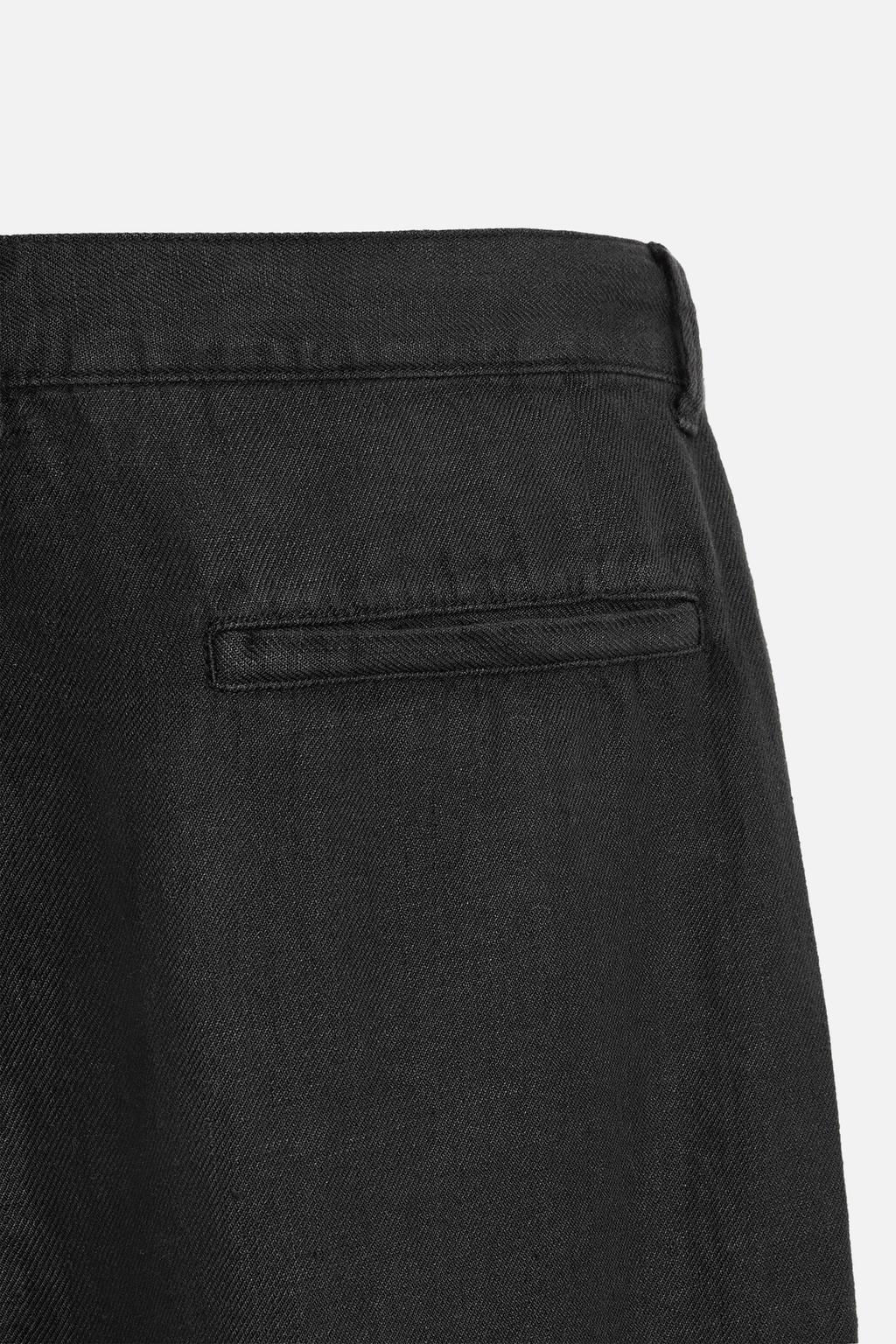 PLEATED LINEN TROUSERS - Zara фото 9