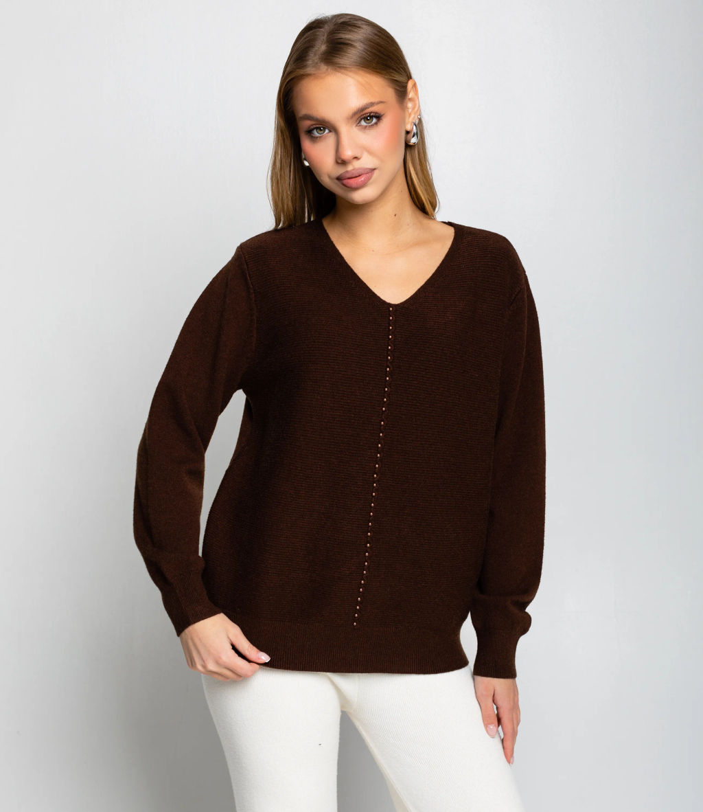 Джемпер #КТ8208, шоколадный