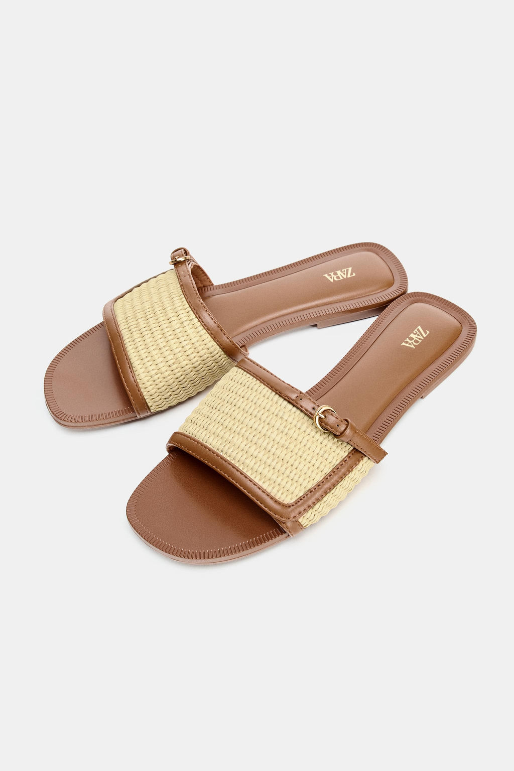 SANDALIA PLANA DETALLE HEBILLA / Beige claro - Zara фото 4