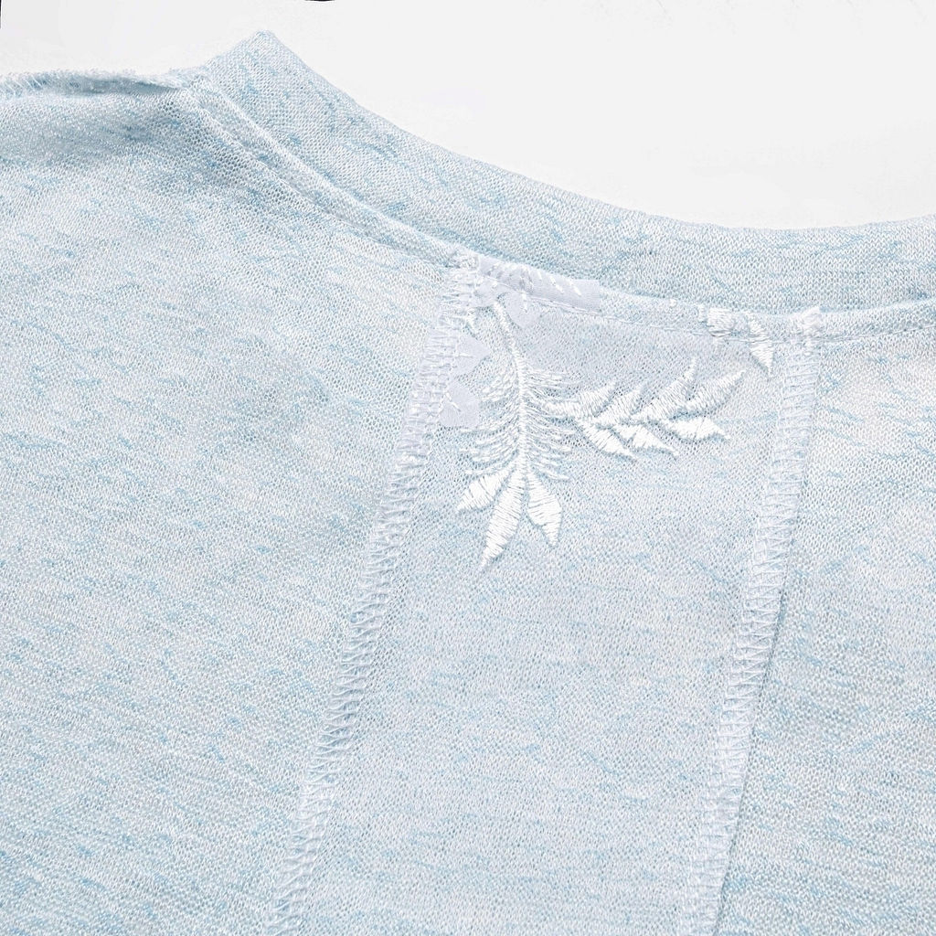 Футболка с объемным декором, Буду тебе сниться (голубой меланж) - Charutti фото 11