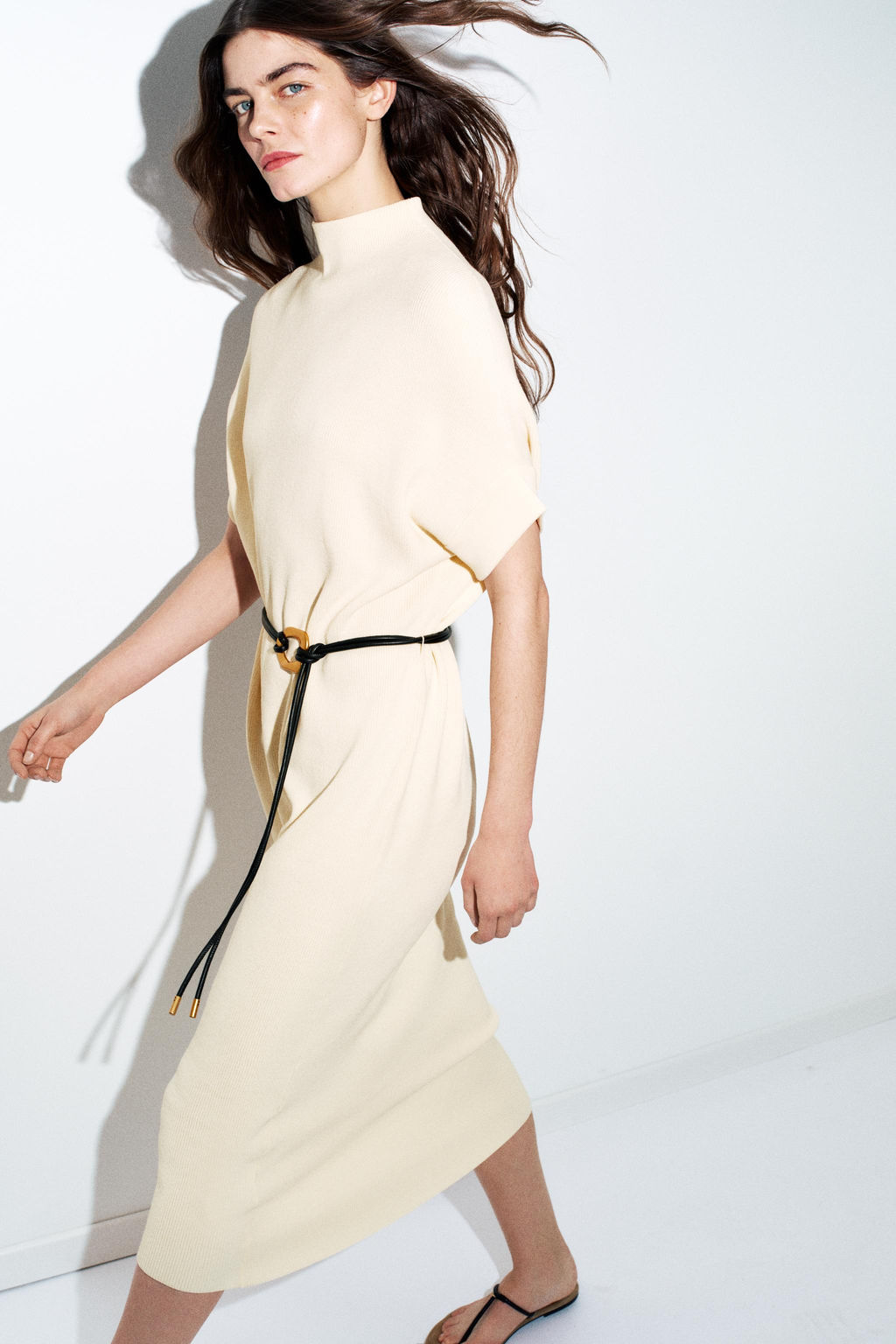 VESTIDO PUNTO CINTUR?N / Crudo - Zara фото 2