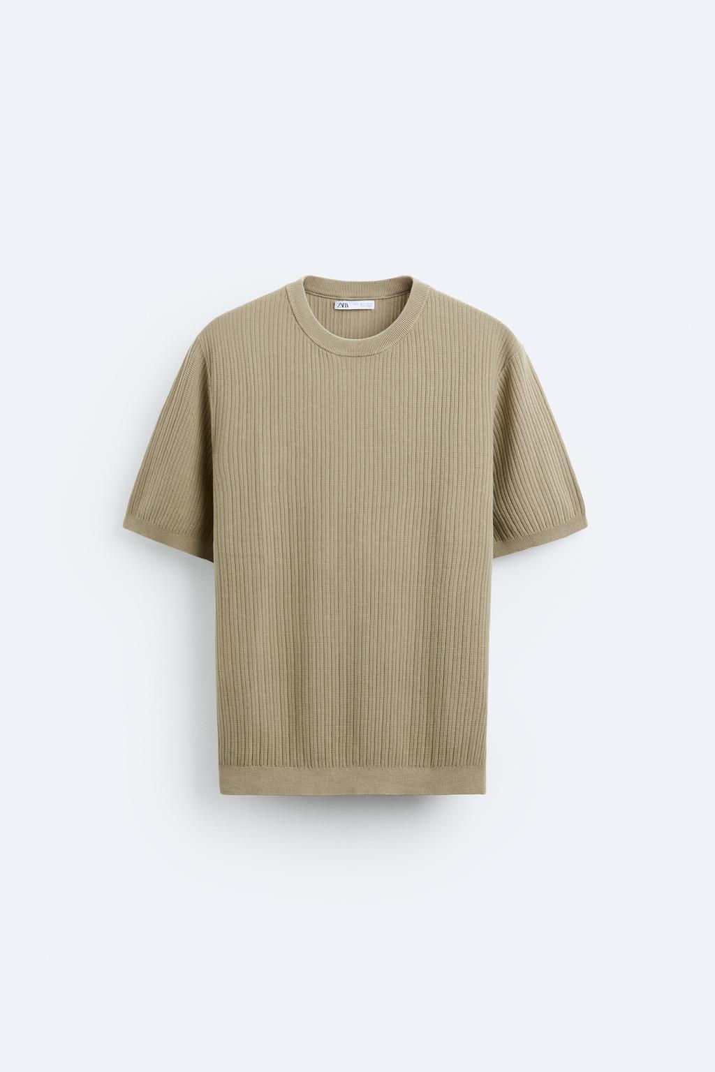 RIBBED KNIT T-SHIRT - Zara фото 7