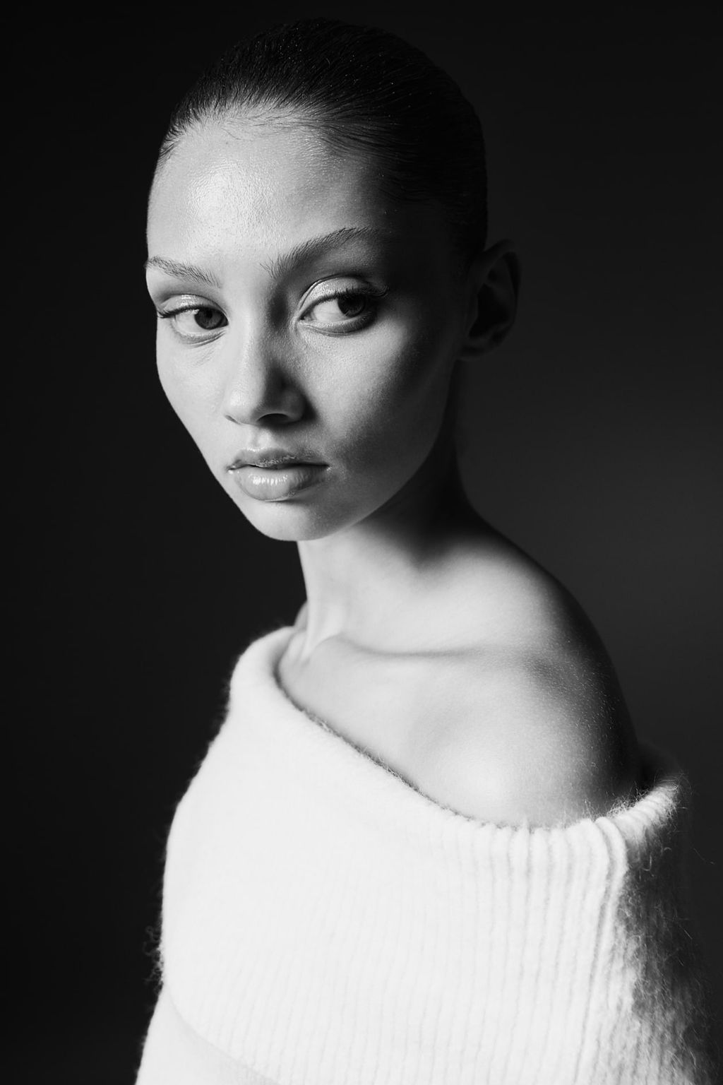 Vestido off-the-shoulder en punto fino - H&m фото 3