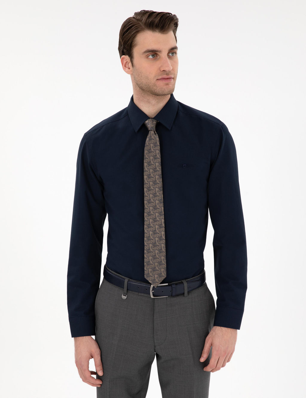 Lacivert Regular Fit Uzun Kollu Basic G_mlek