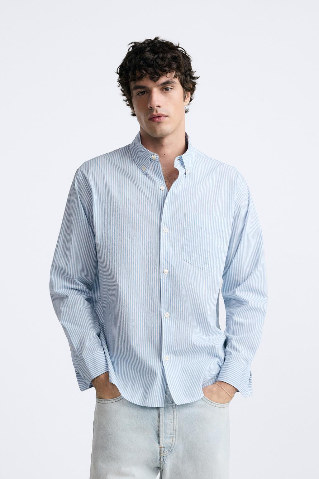 STRIPED CREASED-EFFECT SHIRT - Zara фото 2