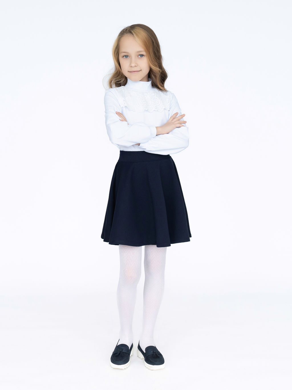 Юбка детская темно-синяя 454 (122, 64)