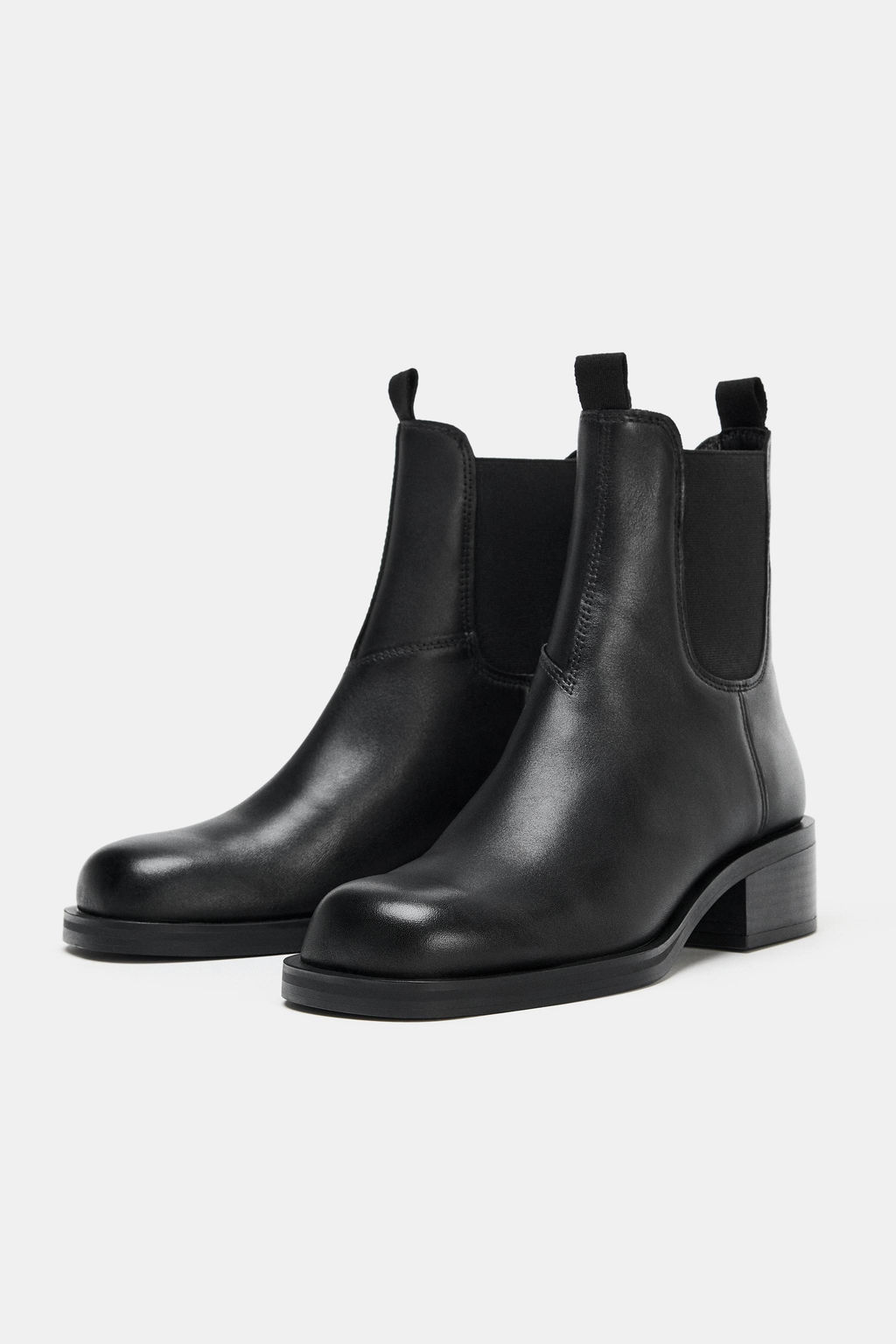 WATER REPELLENT LEATHER CHELSEA ANKLE BOOTS - Zara фото 3