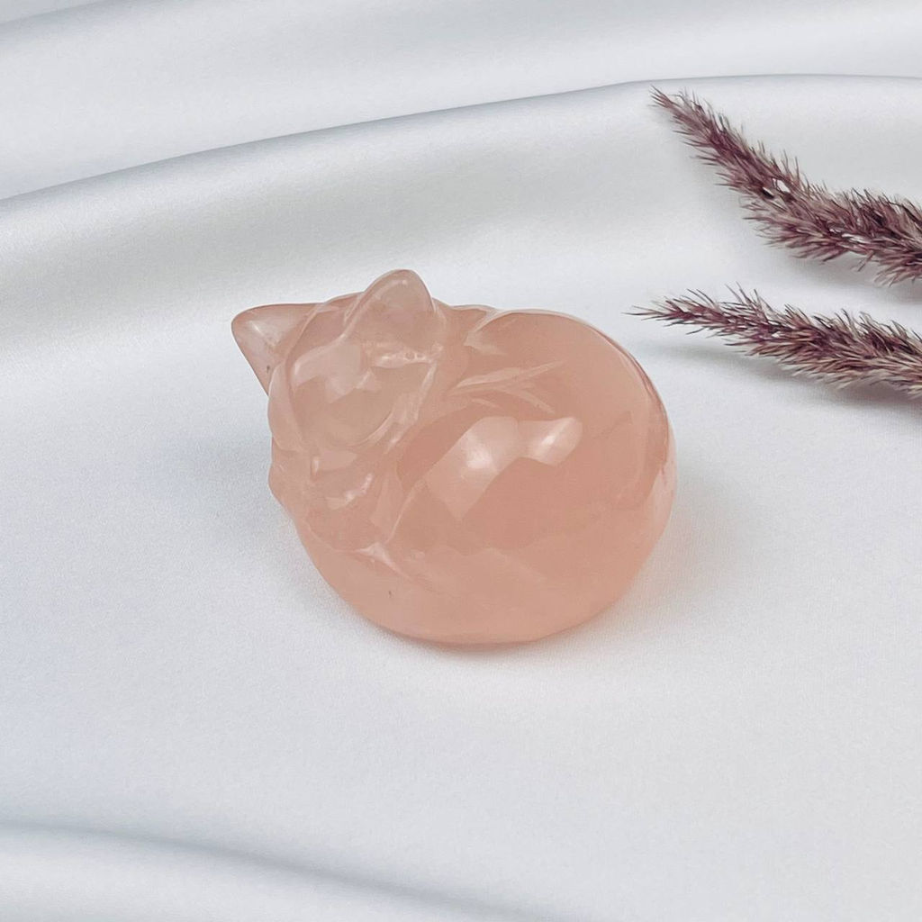 Радуга Самоцветов Фигурка Кошка из Розового кварца  фото 4