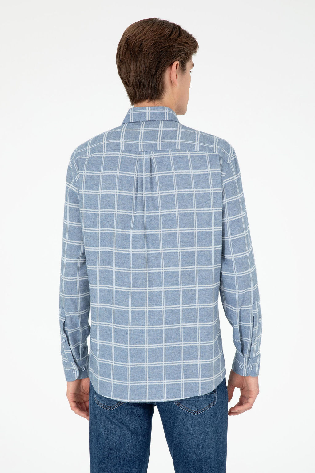 Мужская голубая рубашка с длинным рукавом - U.s. polo assn фото 5