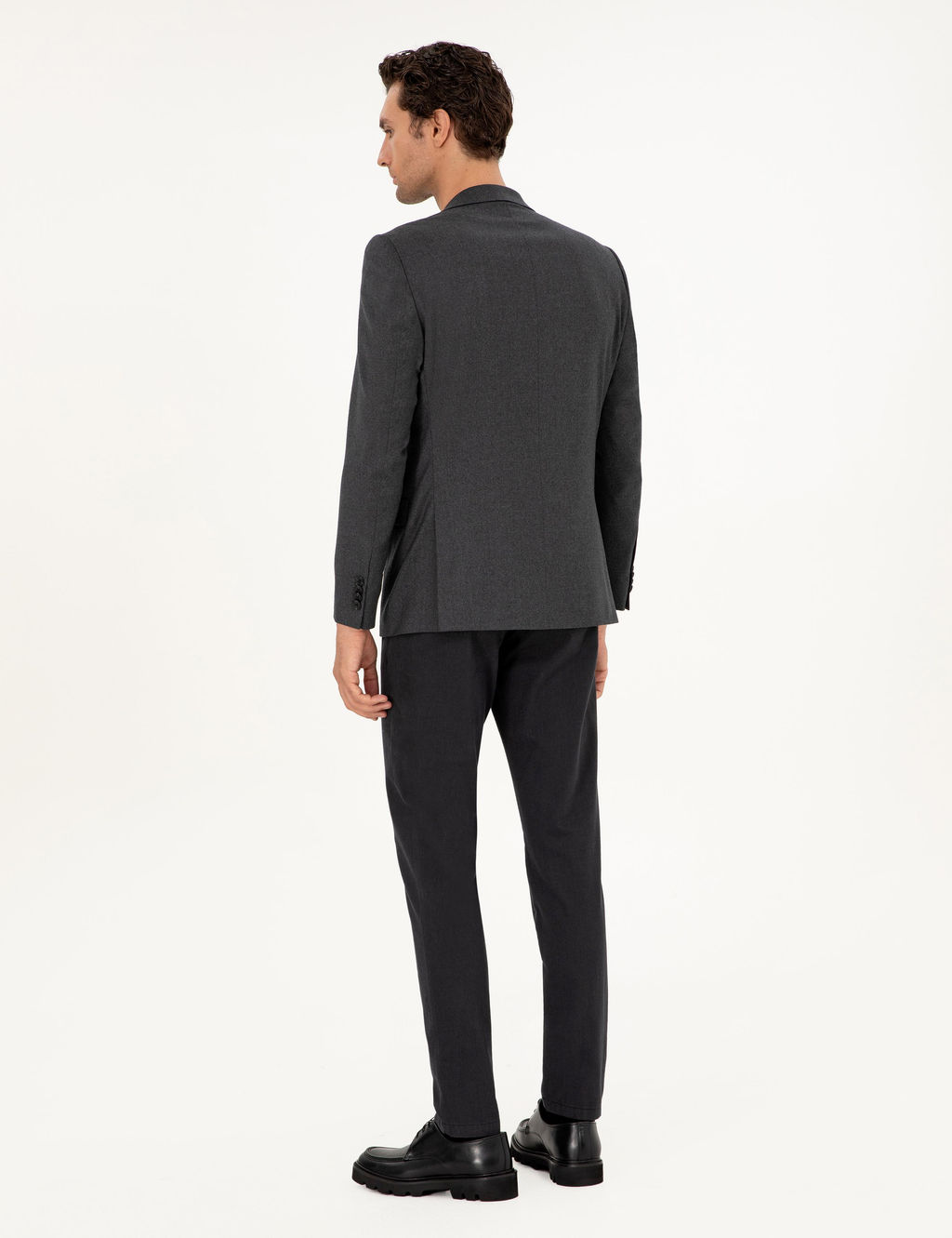 Siyah Slim Fit Pamuk Kar___ml_ Kanvas Pantolon