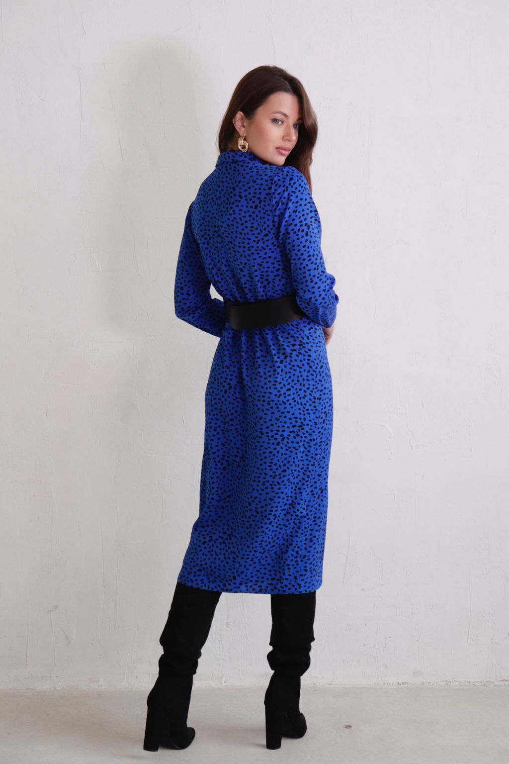 Платье-рубашка с английским воротником принт - Martichelli фото 15