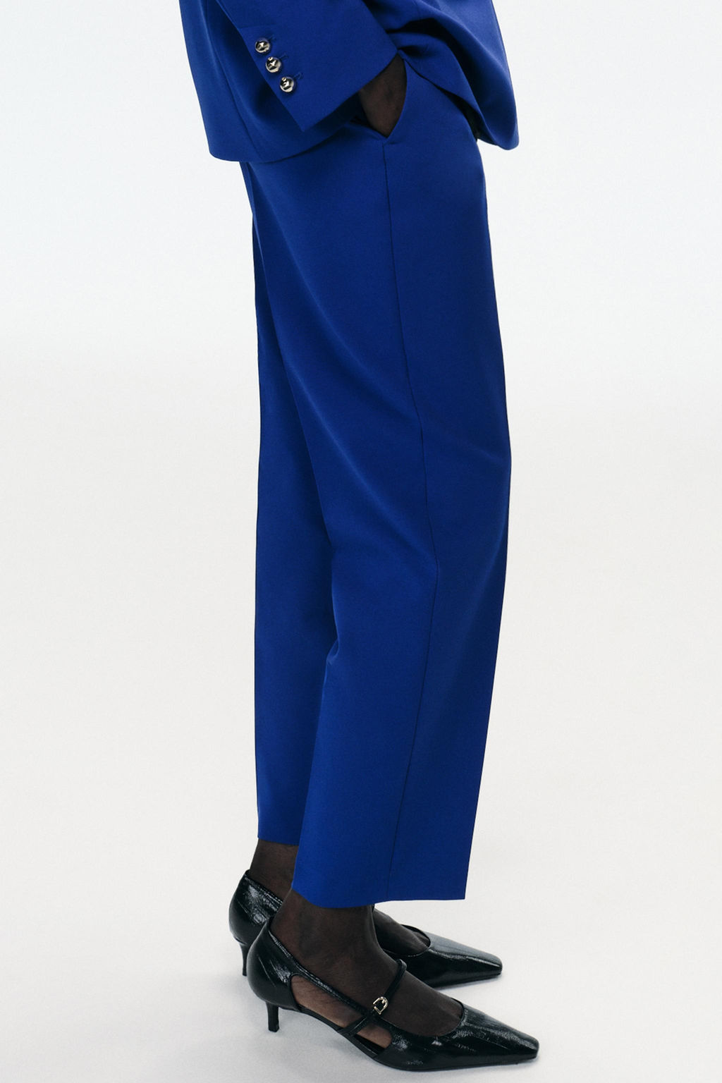 HIGH-WAIST SLIM-FIT TROUSERS - Zara фото 3
