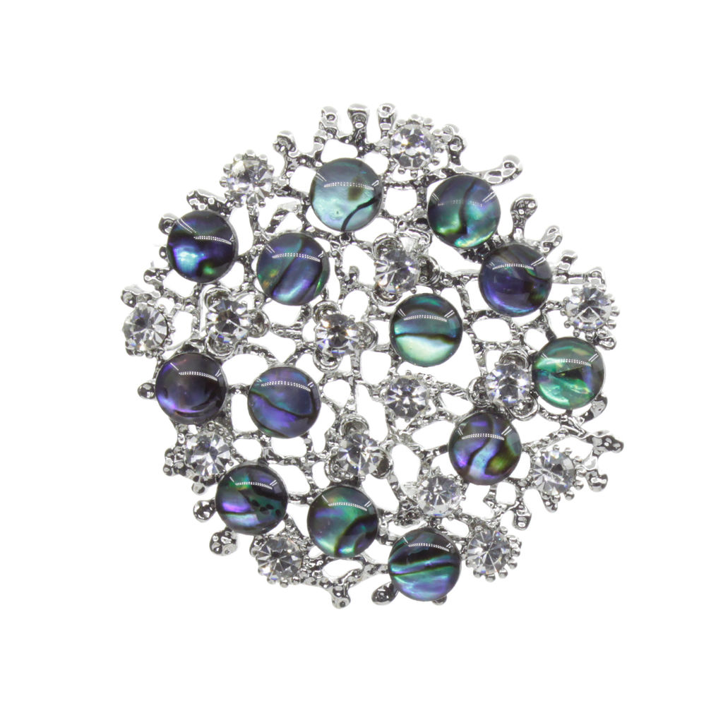 Брошь-подвеска "Калейдоскоп" со вставками из гелиотиса и ювелирного сплава