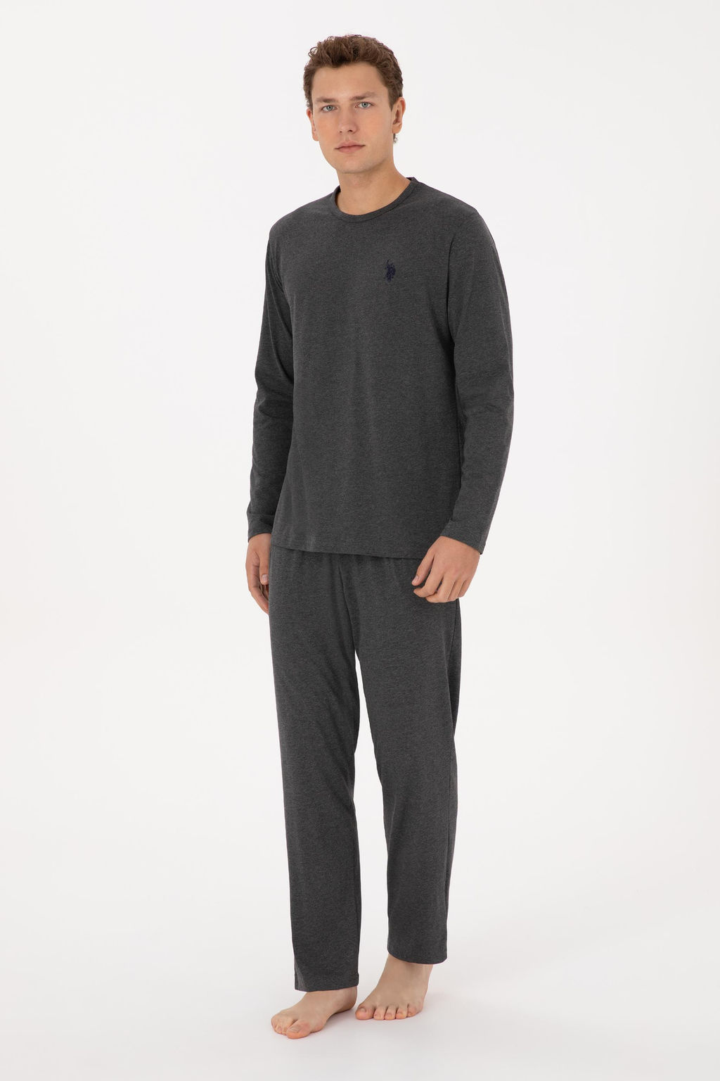 Erkek Antrasit Melanj Pijama Tak_m_ - U.s. polo assn фото 4