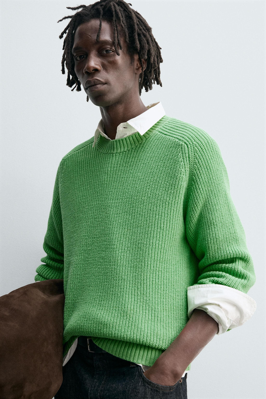 COTTON-CASHMERE TEXTURED SWEATER - Zara фото 6