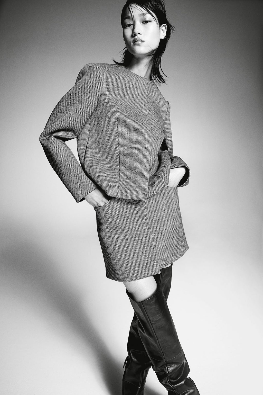 Minifalda estructurada de sarga - H&m фото 4