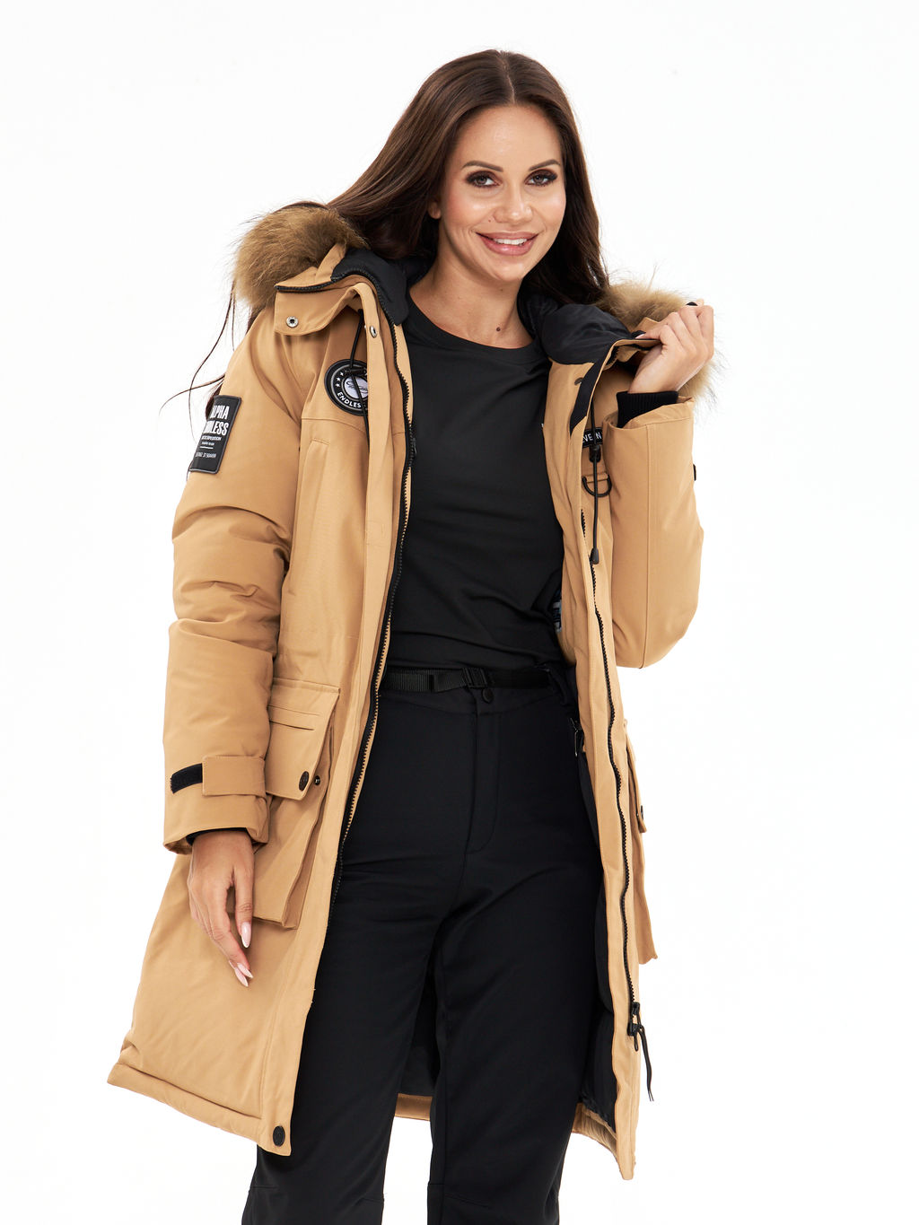 Женская зимняя мембранная парка с натуральным мехом Alpha Endless Frozen Metropolis_19 Крем-брюле  фото 13