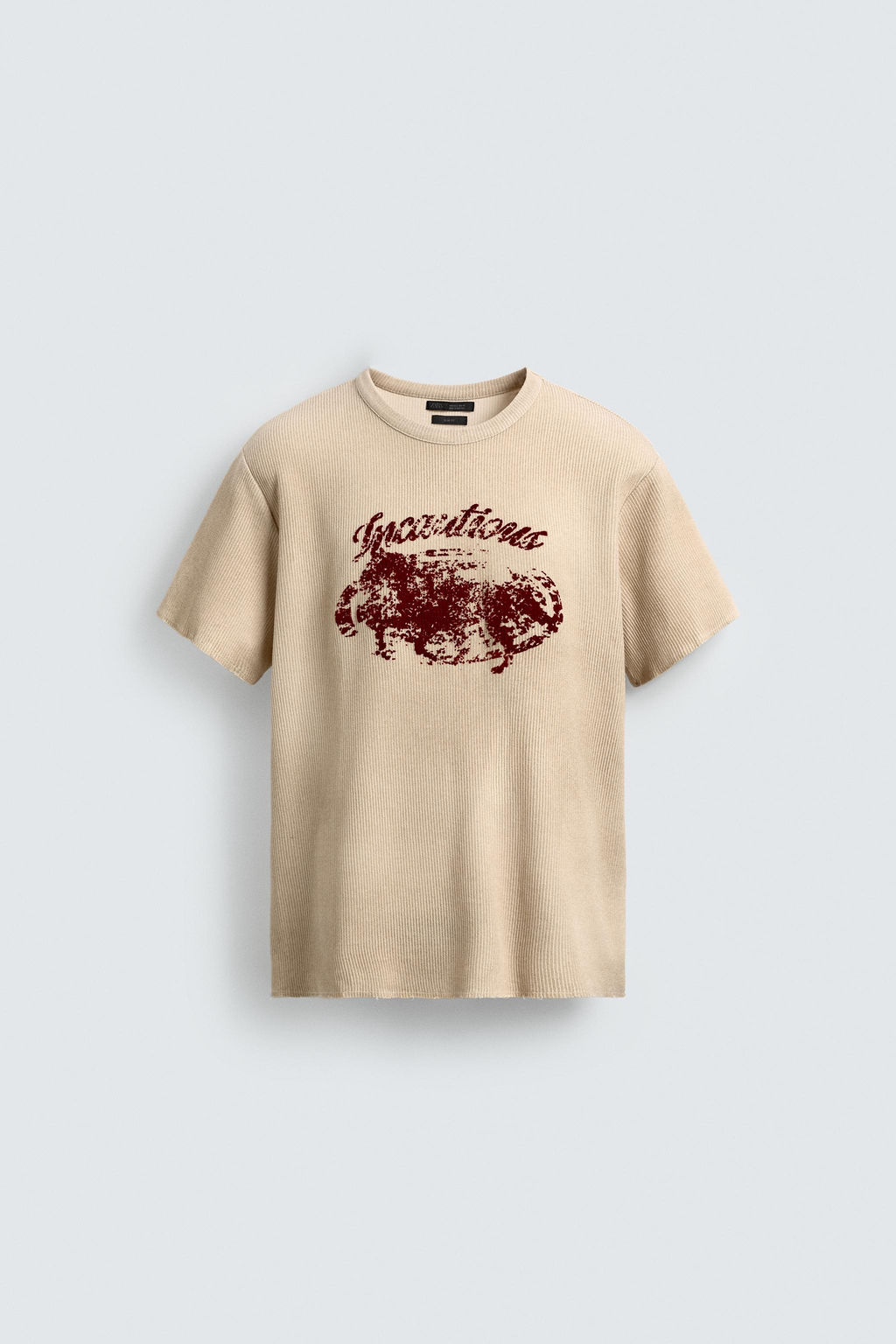 CAMISETA PUNTO ESTAMPADO TEXTURA / Crudo - Zara фото 7