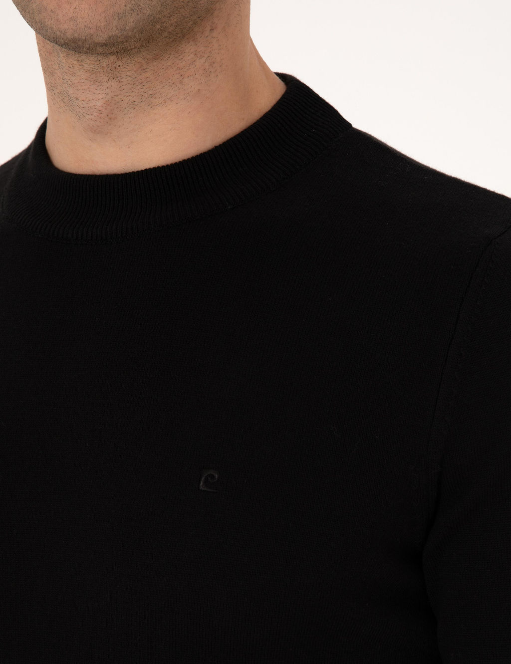 Siyah Slim Fit _eyrek Yaka Basic Triko Kazak - Pierre cardin фото 7
