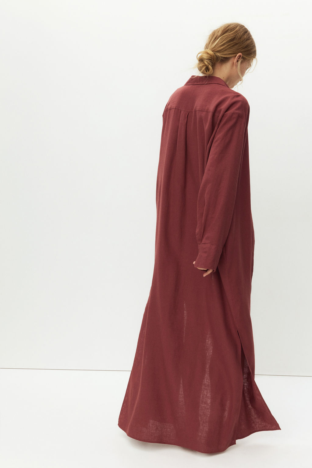 Vestido camisero en mezcla de lino - H&m фото 7
