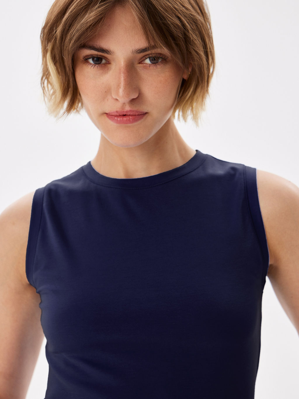 Топ женский трикотажный T-lab TL-T-011K-RT-т.синий  фото 4