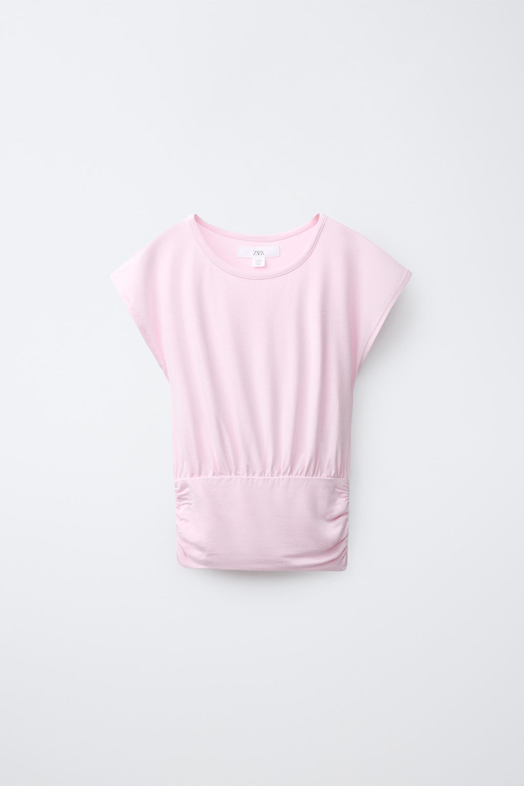 CAMISETA FLUIDA FAJ?N / Rosa pastel - Zara фото 3