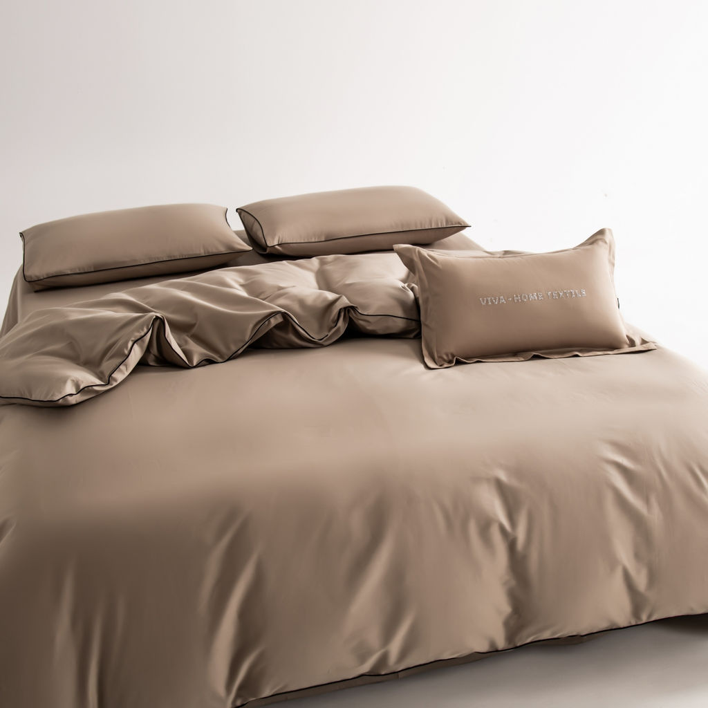 Комплект постельного белья Однотонный Сатин Элитный на резинке OCER022 180*200*30;160*200*30;140*200*30 2 спальный 4 Наволочки