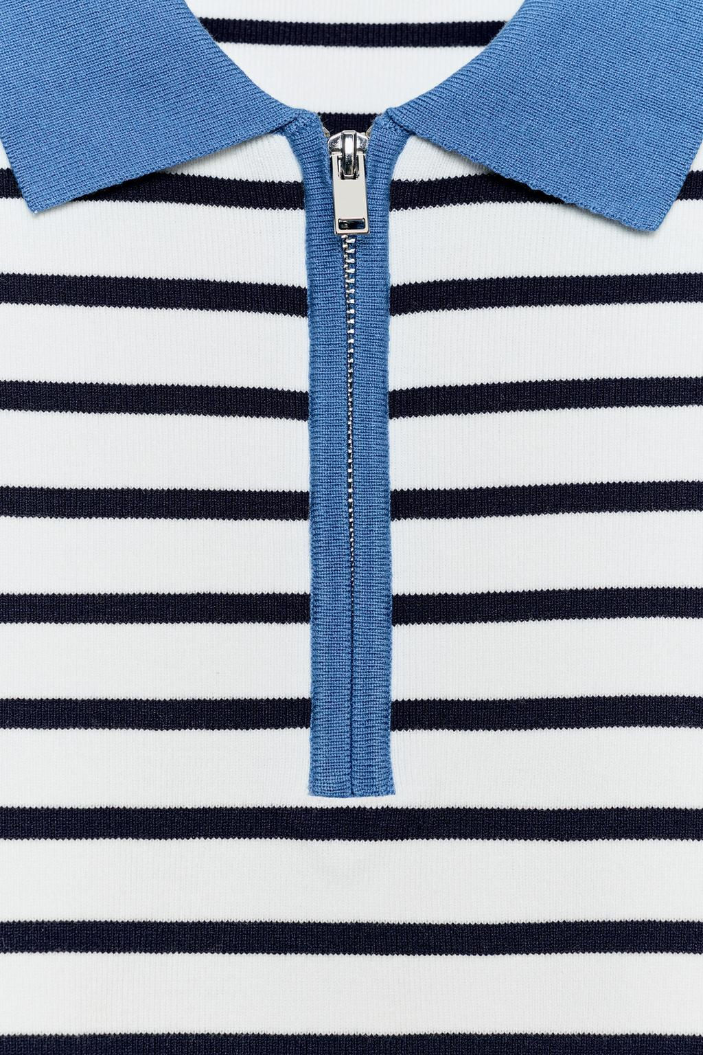 STRIPED KNIT POLO SHIRT - Zara фото 8